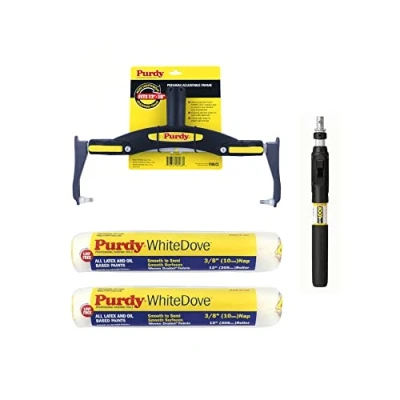 Afbeelding van Purdy White Dove 4 stuks complete roller systeem kit 12 inch rollen verstelbaar frame + paal