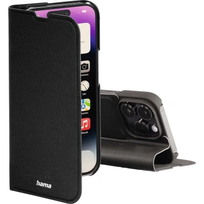 Afbeelding van Hama Booklet Slim Pro Cover Hoesje geschikt voor Apple iPhone 14 Max Pasvakjes Magnetische sluiting Standfunctie Perfecte Pasvorm Zwart