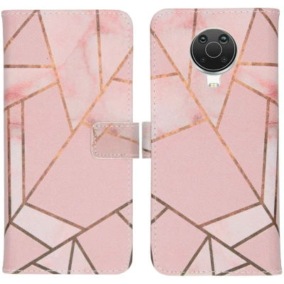 Afbeelding van Nokia G20 Hoesje Kunstleder iMoshion Bookcase Goud Telefoonhoesje