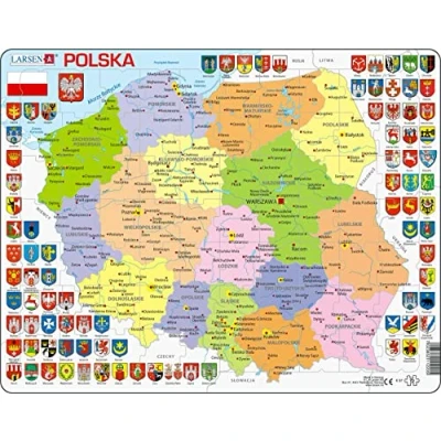 Afbeelding van Larsen K97 Polen Politieke Kaart, Pools editie, Frame puzzel met 70 stukjes