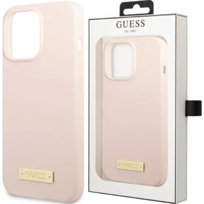Afbeelding van Guess GUHMP13MSBPLP iPhone 13 6.1 roze/roze harde hoes Siliconen logoplaat MagSafe