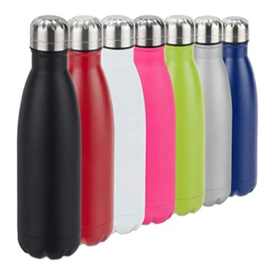 Afbeelding van relaxdays Thermosfles drinkfles thermosbeker isolerend isoleerfles 0,5 liter zwart