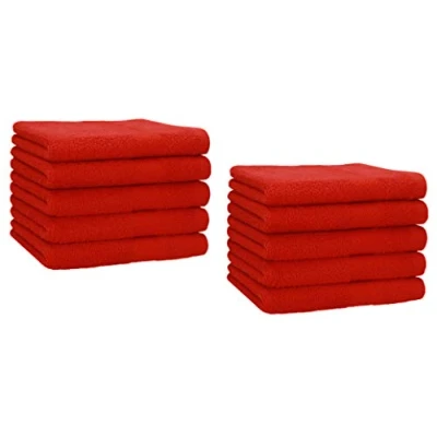 Afbeelding van Betz Set van 10 premium gastendoekjes gezichtsdoekjesset handdoekenset handhanddoeken 30 x 50 cm rood