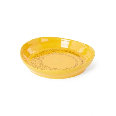Afbeelding van Serax FEAST Sunny Yellow Swirl Dots S serveerschaal 30 cm Okergeel