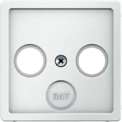 Afbeelding van Berker Q.1/Q.3 centraalplaat antennedoos 2 /3 gaats wit fluweel