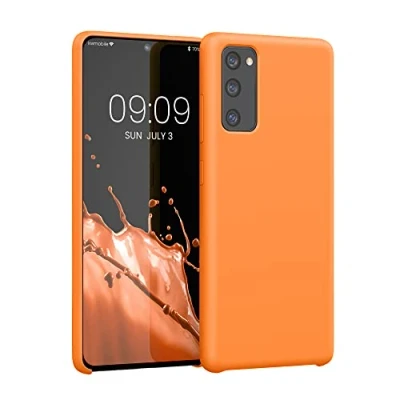 Afbeelding van kwmobile telefoonhoesje geschikt voor Samsung Galaxy S20 FE Hoesje met siliconen coating Smartphone case in fruitig oranje