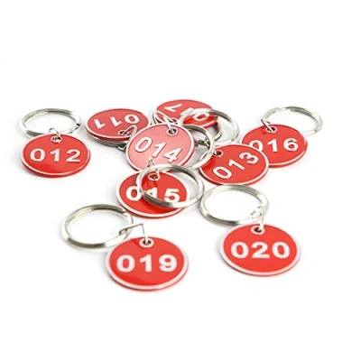 Afbeelding van Sleutelhanger van aluminium en kunststof, 30 mm (rood, 1 50)