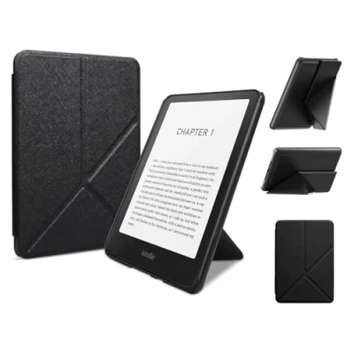 Afbeelding van Hoesje voor 7 inch Kindle Paperwhite 12e generatie 2024 en Colorsoft Signature Edition, slanke PU lederen hoes met automatisch waken/slapen, opvouwbare standaardhoes landschaps