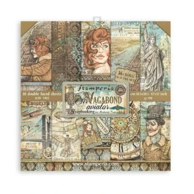 Afbeelding van Stamperia Internationaal Scrapbooking Pad Sir Vagabond Aviator, SBBL112, Wit, OSFA