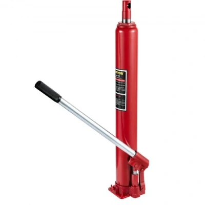 Afbeelding van VEVOR Hydraulische lange ramkrik 4T capaciteit enkele zuigerpomp platte basis handmatige hoogwerkerkrik met handvat voor garagewerkkranen motortakel rood