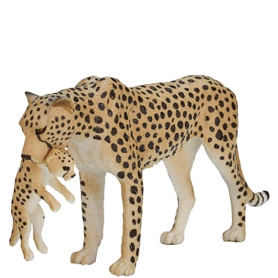Afbeelding van Mojo Wildlife speelgoed Cheetah Vrouwtje met Welp 387167