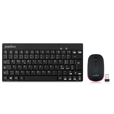 Afbeelding van Perixx PERIDUO 712 toetsenbord en muis, klein, draadloos, 2,4G voor Windows, stille toetsen, mini design, Italiaans QWERTY, zwart