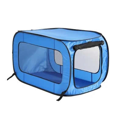 Afbeelding van Beatrice Home Fashions Draagbaar, inklapbaar, pop up reisdierenkennel, 82,5 cm L x 49,5 B H, blauw