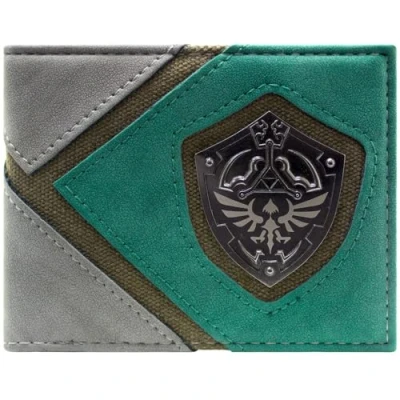 Afbeelding van Zelda Twilight Princess Link Hylian Schild Houding Portemonnee/Beurs Dubbelvouw ID &amp; Kaarthouder, Groen