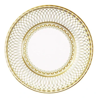 Afbeelding van Set van 8 grote papieren borden in vintage porseleinstijl 3 ontwerpen Glamoureus, elegant, wegwerpservies voor kersttafel, verjaardagsfeestje, bruiloften, jubileum, oudejaarsavond