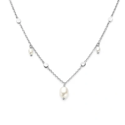 Afbeelding van zilver gerhodineerd collier parel 42 + 3 cm 1336888 horloge Zilverkleur 45