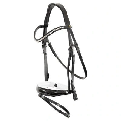Afbeelding van BR Hoofdstel Ipswitch Zwart/Wit Cob