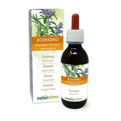 Afbeelding van Rozemarijn (Rosmarinus officinalis) Alcoholvrij extract van verse knoppen Naturalma Vloeibaar druppels 120 ml Voedingssupplement Veganistisch