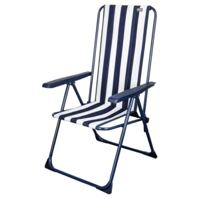 Afbeelding van Vouwbare Stoel Aktive Gestreept Wit Marineblauw 46 x 101 59 cm (4 Stuks)