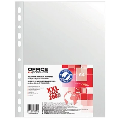 Afbeelding van OFFICE PRODUCTS 21141115 90 transparante hoezen, PP, A4, generfd oranje peel 200 Stuk transparant