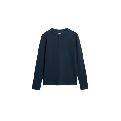 Afbeelding van Superdry Mannen The Merchant Store Kraagloze top Blauw Grootte: Xxl