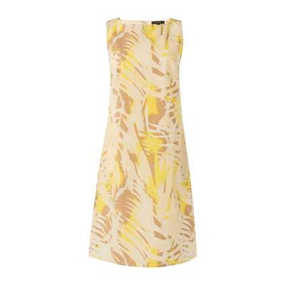 Afbeelding van comma Katoenen jurk met patroon, relaxed fit, geel, 38