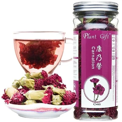 Afbeelding van Plant Gift 100% Herbal Carnations Flowers Tea, 康乃馨 Chinese bloemthee, natuurlijke anjer thee gezondheid clearing warmte 45 g/1.58oz