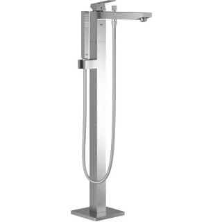 Afbeelding van Grohe eurocube badmengkraan vrijstaand eengreeps 1 gats met omstelinrichting 298mm uitloop handdouche supersteel 23672dc1