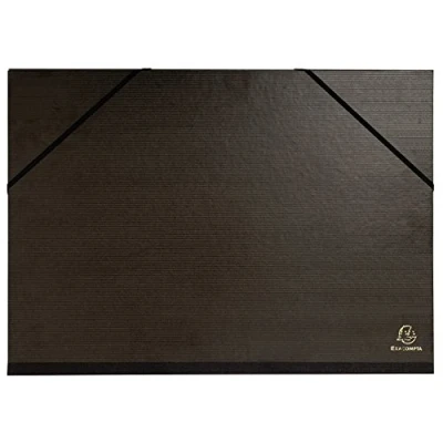 Afbeelding van Exacompta Ref 548015E Kraft Portfolio met elastiek en handvat 320 x 450 mm groot, geschikt voor A3 documenten, elastieken &amp; geïntegreerd Zwart