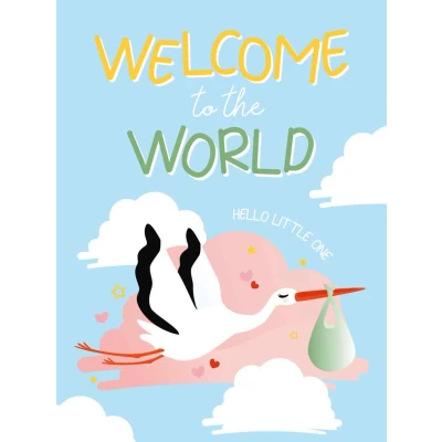 Afbeelding van Wenskaart XL Welcome To The World Hello Little One