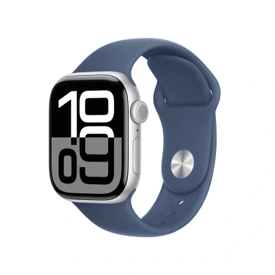 Afbeelding van Apple Watch Series 10 GPs 42mm Denim Sport Band S/m Smartwatch Silver