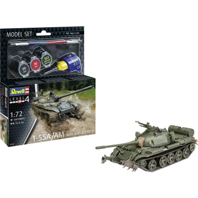 Afbeelding van 1:72 Revell 63328 T 55/AM met KMT 6/EMT 5 Tank Model Set Plastic Modelbouwpakket