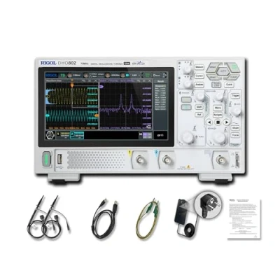 Afbeelding van RIGOL DHO802 Draagbare digitale oscilloscoop, bandbreedte van 70 MHz, 2 analoge kanalen, 12 bits verticale resolutie, laag geluidsniveau, geschikt voor mobiele voeding