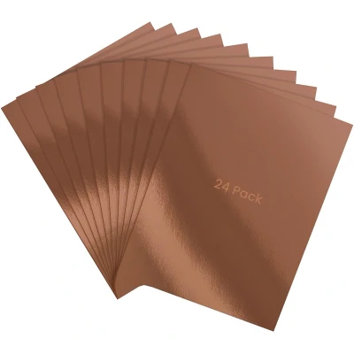 Afbeelding van Belle Vous 24 Stuks Rosegouden Folie Metallic A4 Cardstock 29,7 x 21cm / 350gsm Spiegel Karton voor Huwelijksuitnodigingen, Kunstnijverheid, Plakboeken en Kantoorbenodigdheden
