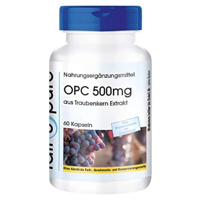 Afbeelding van Fair &amp; Pure® OPC capsules 500mg uit druivenpit extract oligomere proanthocyanidinen vegan zonder magnesiumstearaat 60