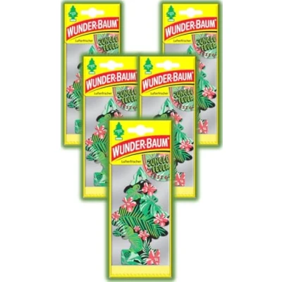 Afbeelding van Wunder Baum Autogeur luchtverfrisser geurboom geuren 5 stuks + stift light tribe (Jungle Fever)
