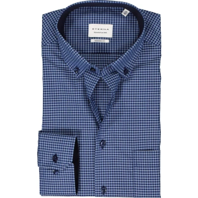 Afbeelding van Eterna Popeline HEMD Modern FIT Overhemd, Heren, Maat: 44x65, Dunkelblau
