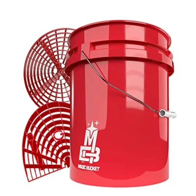Afbeelding van detailmate Rode emmer set ca. 19 l, wasemmer, rood + GritGuard vuilinzet wasbord