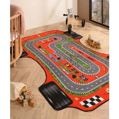 Afbeelding van Kindervloerkleed Joy Racetrack Rood 160x230 Cm