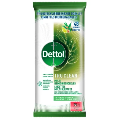 Afbeelding van Dettol Tru Clean Eucalyptus &amp; Lime Doekjes 48ML