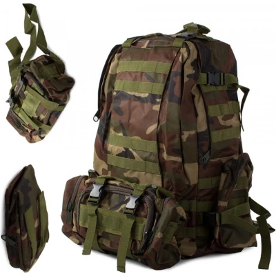 Afbeelding van Militaire survival rugzak Tactical backpack 48,5 liter 50x55x16 cm Camouflage rugtas Camel Wandelrugzak Groen Waterdicht
