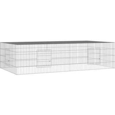 Afbeelding van vidaXL Konijnenkooi met 2 panelen 220x110x55 cm gegalvaniseerd ijzer