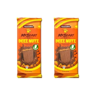 Afbeelding van MrBeast’s Feastables Duopack Twee overheerlijke repen in een brievenbuspakje (Duo (2x) Deez Nutz)