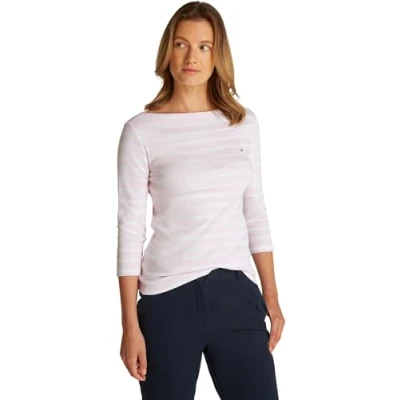 Afbeelding van Tommy Hilfiger NEW CODY SLIM BOAT Longsleeve, Dames, Maat: XS, Light pink/ecru
