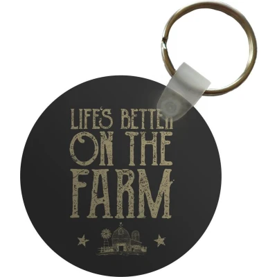 Afbeelding van Sleutelhanger Vintage Boerderij Dieren Plastic Rond Uitdeelcadeautjes Vaderdag cadeau Geschenk Cadeautje voor hem Tip Mannen
