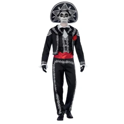 Afbeelding van Day of the Dead Señor botten kostuum heren maat S