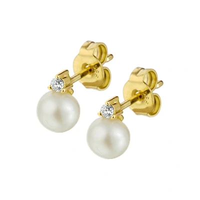Afbeelding van Trendjuwelier huiscollectie Oorknoppen Parel en Diamant 0,05 Ct.