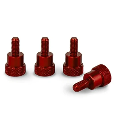Afbeelding van PrecisionGeek Aluminium Schouder Schroef Kartelschroeven Rood M3 x 10 mm L 20mm 1 set (4 stuks)