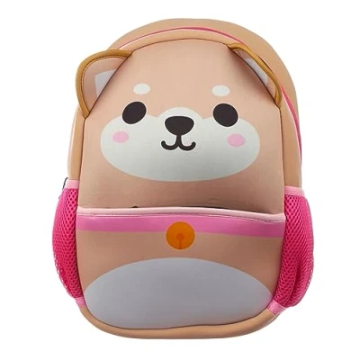 Afbeelding van Puckator Kinder rugzak Kleine peutertas Kleuter schooltas Kindvriendelijk Meerdere vakken Verstelbaar Neopreen Cutiemals Shiba Inu roze