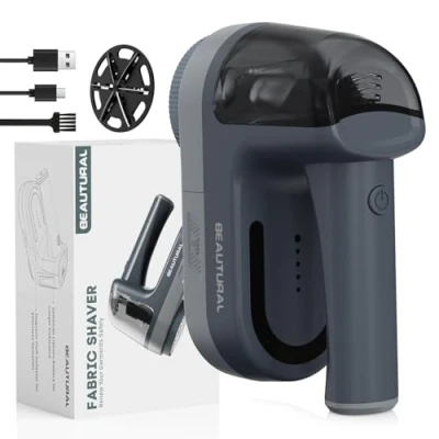 Afbeelding van BEAUTURAL Elektrisch pluisscheerapparaat, oplaadbaar, USB C, 2 instelbare snelheden, 2000 mAh batterij voor kleding en verschillende stoffen